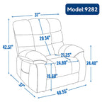 Fauteuil inclinable releveur avec massage et chauffage, double moteur, tissu chenille