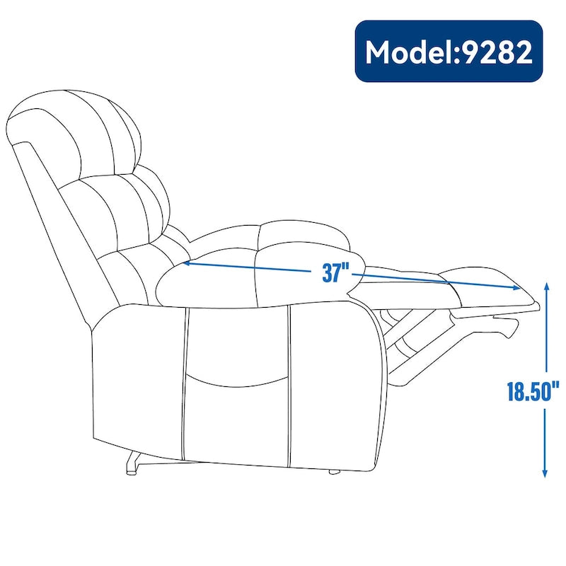 Fauteuil inclinable releveur avec massage et chauffage, double moteur, tissu chenille