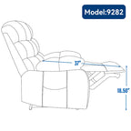 Fauteuil inclinable releveur avec massage et chauffage, double moteur, tissu chenille