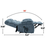 Fauteuil inclinable releveur avec massage et chauffage, double moteur, tissu chenille