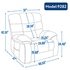 Fauteuil inclinable releveur avec massage et chauffage, double moteur, tissu chenille