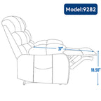 Fauteuil inclinable releveur avec massage et chauffage, double moteur, tissu chenille