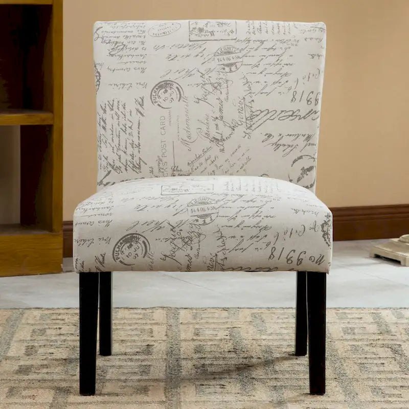 Fauteuil d'appoint rembourré avec pieds en bois