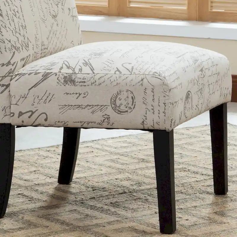 Fauteuil d'appoint rembourré avec pieds en bois