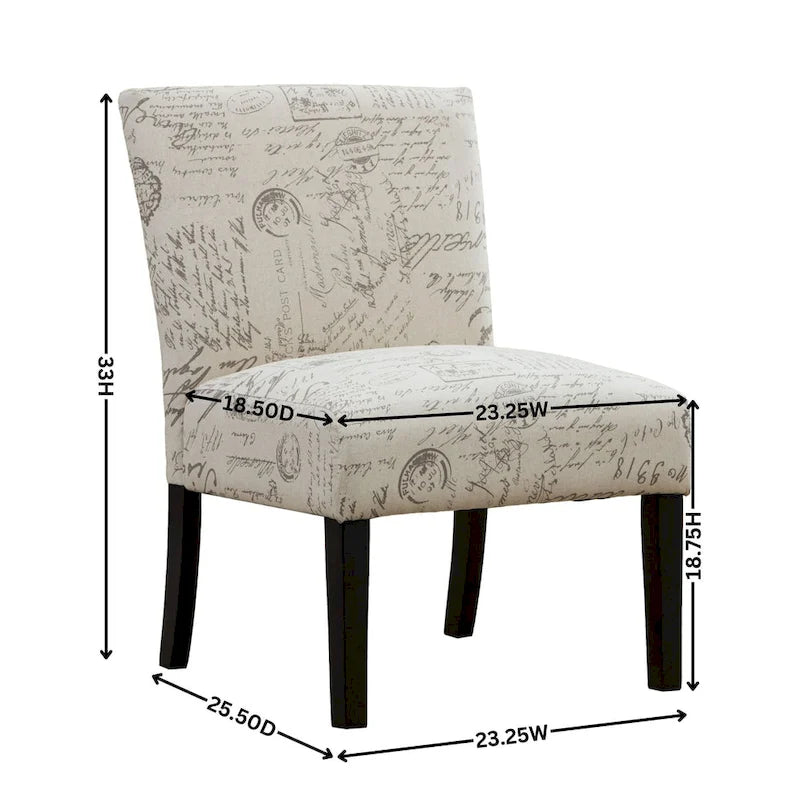 Fauteuil d'appoint rembourré avec pieds en bois