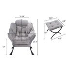 Chaise longue rembourrée avec poche latérale