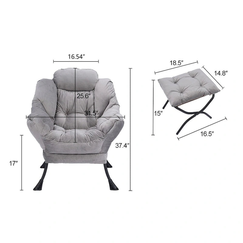 Chaise longue rembourrée avec poche latérale