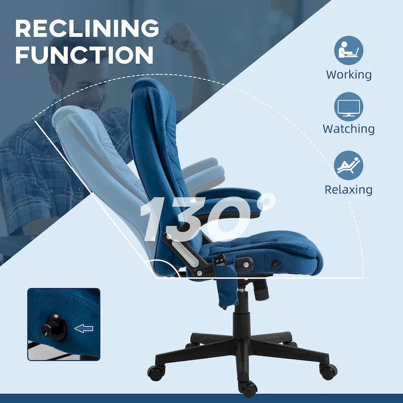 Fauteuil de relaxation massant pivotant à dossier haut avec repose-pieds