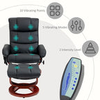 Fauteuil de relaxation massant pivotant à dossier haut avec repose-pieds