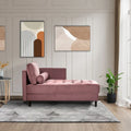 Chaise longue en velours avec capitonnage à canaux