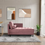 Chaise longue en velours avec capitonnage à canaux