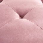 Chaise longue en velours avec capitonnage à canaux