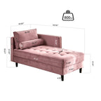 Chaise longue en velours avec capitonnage à canaux
