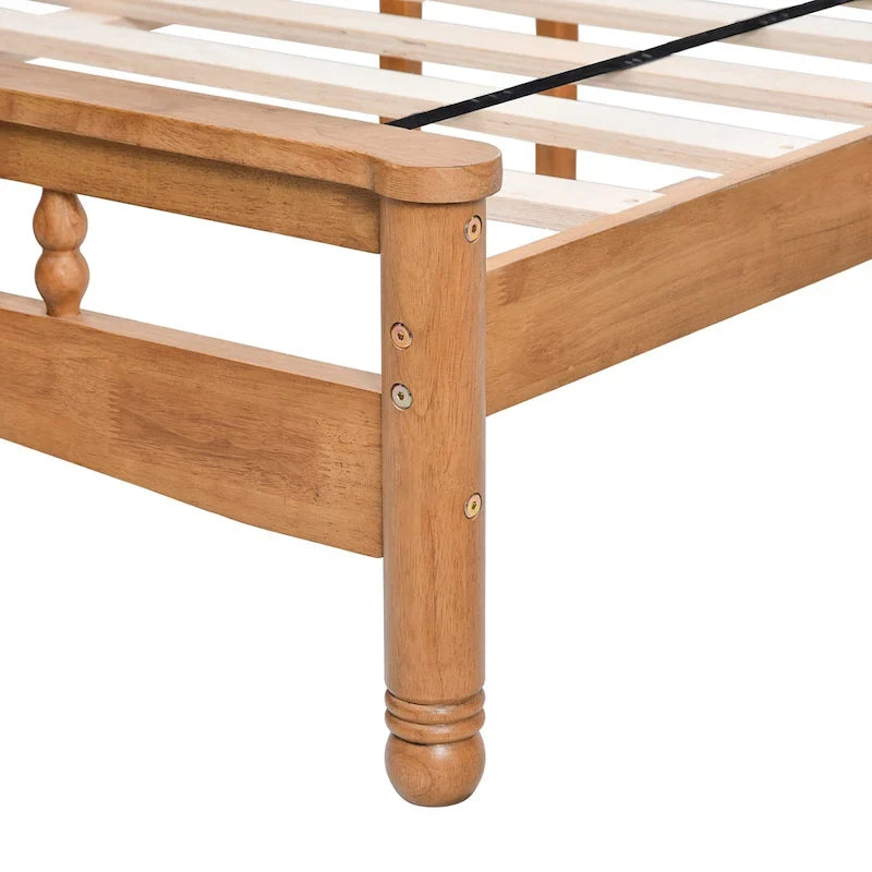 Lit plateforme Queen en chêne élégant avec tête de lit