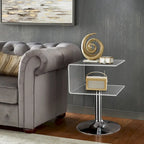 Table d'appoint en acrylique double couche en forme de C, 59,9 cm H x 40,1 cm l x 40,1 cm L