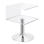 Table d'appoint en acrylique double couche en forme de C, 59,9 cm H x 40,1 cm l x 40,1 cm L