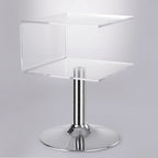 Table d'appoint en acrylique double couche en forme de C, 59,9 cm H x 40,1 cm l x 40,1 cm L