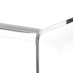 Table d'appoint en acrylique double couche en forme de C, 59,9 cm H x 40,1 cm l x 40,1 cm L