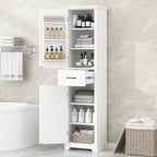 Meuble de rangement de salle de bain autoportant avec 2 portes et 1 tiroir