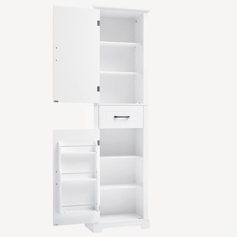 Meuble de rangement de salle de bain autoportant avec 2 portes et 1 tiroir