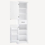 Meuble de rangement de salle de bain autoportant avec 2 portes et 1 tiroir