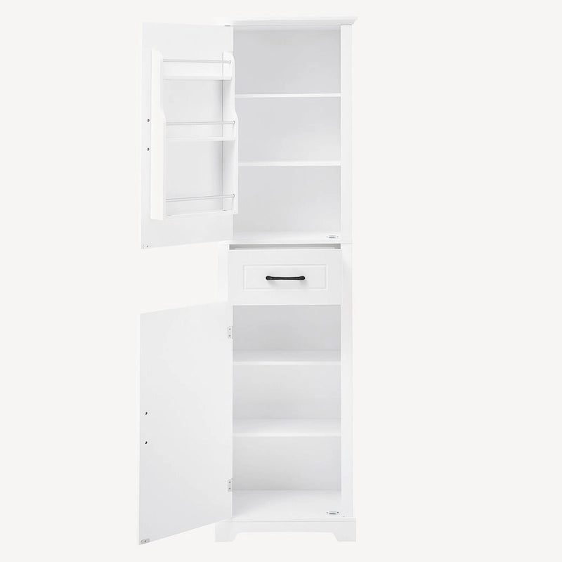 Meuble de rangement de salle de bain autoportant avec 2 portes et 1 tiroir