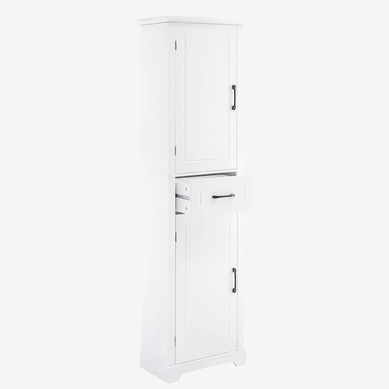 Meuble de rangement de salle de bain autoportant avec 2 portes et 1 tiroir