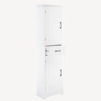 Meuble de rangement de salle de bain autoportant avec 2 portes et 1 tiroir