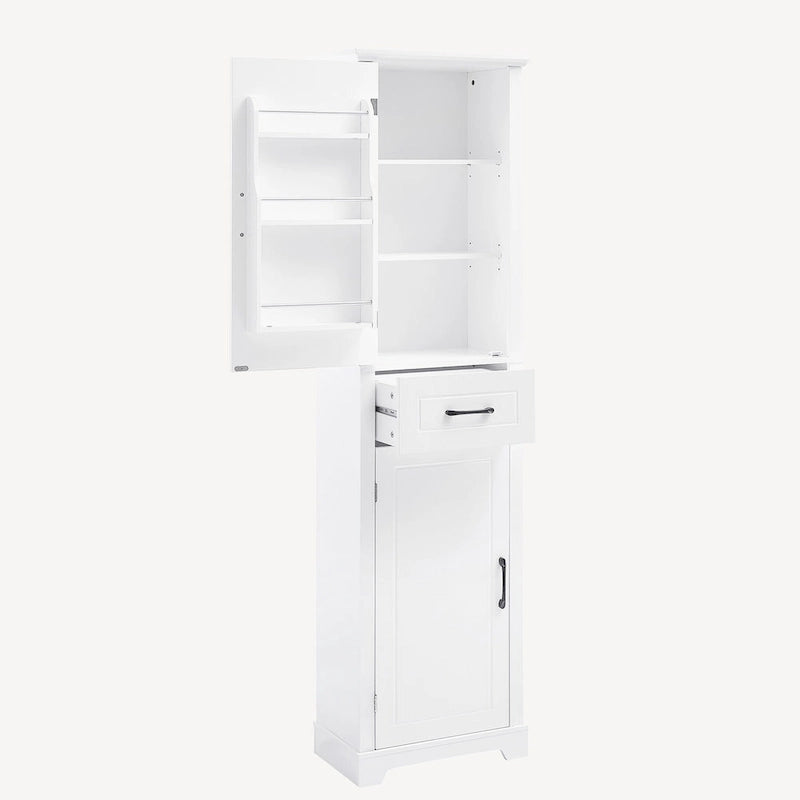 Meuble de rangement de salle de bain autoportant avec 2 portes et 1 tiroir