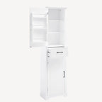 Meuble de rangement de salle de bain autoportant avec 2 portes et 1 tiroir