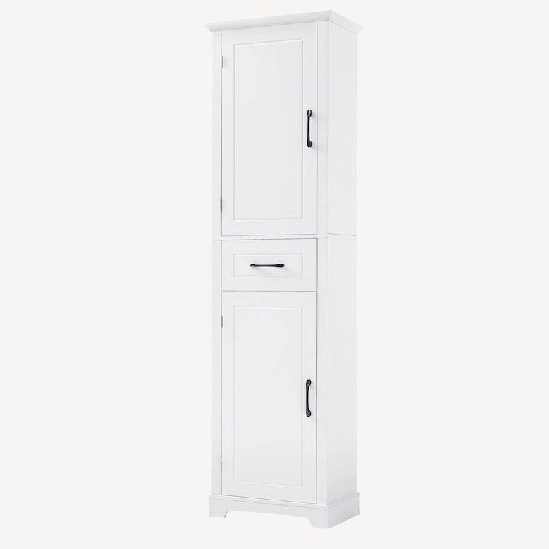 Meuble de rangement de salle de bain autoportant avec 2 portes et 1 tiroir