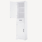 Meuble de rangement de salle de bain autoportant avec 2 portes et 1 tiroir