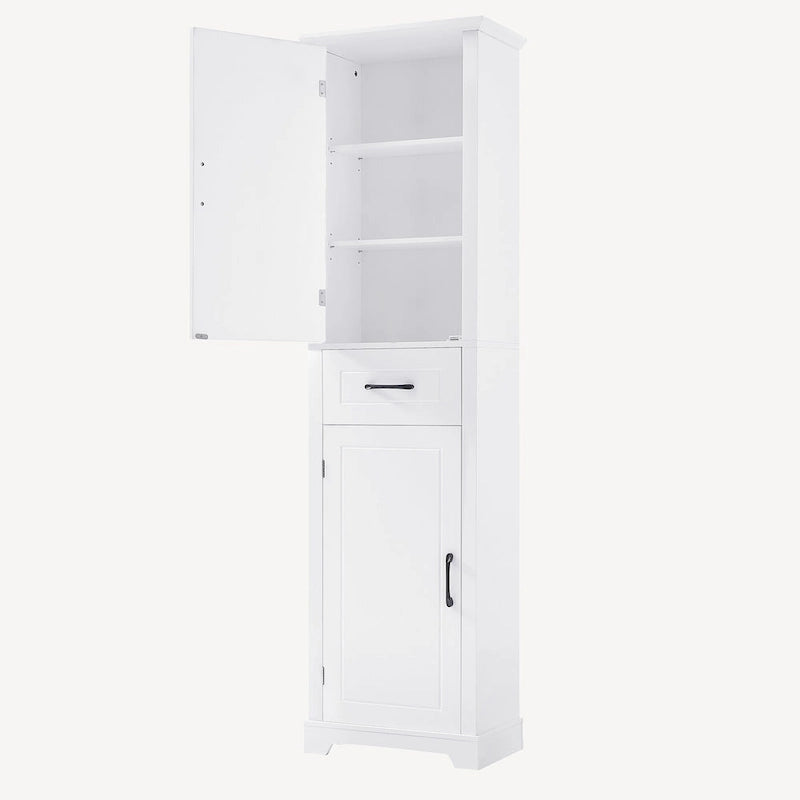 Meuble de rangement de salle de bain autoportant avec 2 portes et 1 tiroir