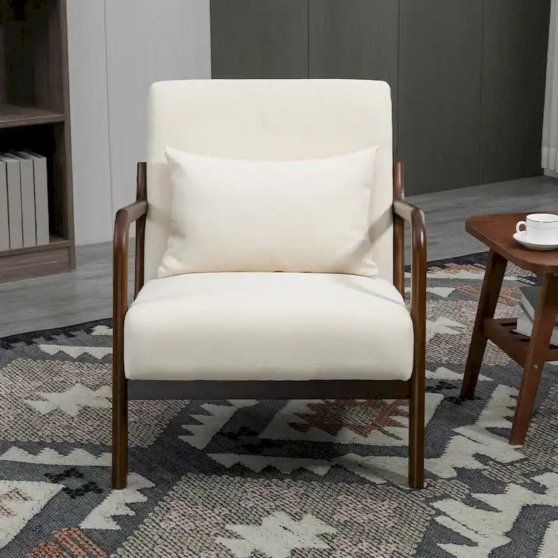 Fauteuil d'appoint en velours du milieu du siècle avec coussin lombaire
