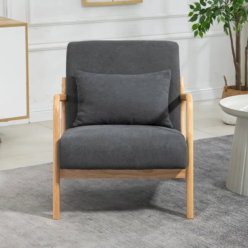 Fauteuil d'appoint en velours du milieu du siècle avec coussin lombaire