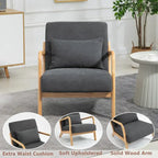 Fauteuil d'appoint en velours du milieu du siècle avec coussin lombaire