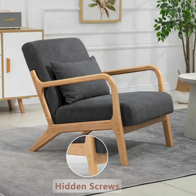 Fauteuil d'appoint en velours du milieu du siècle avec coussin lombaire
