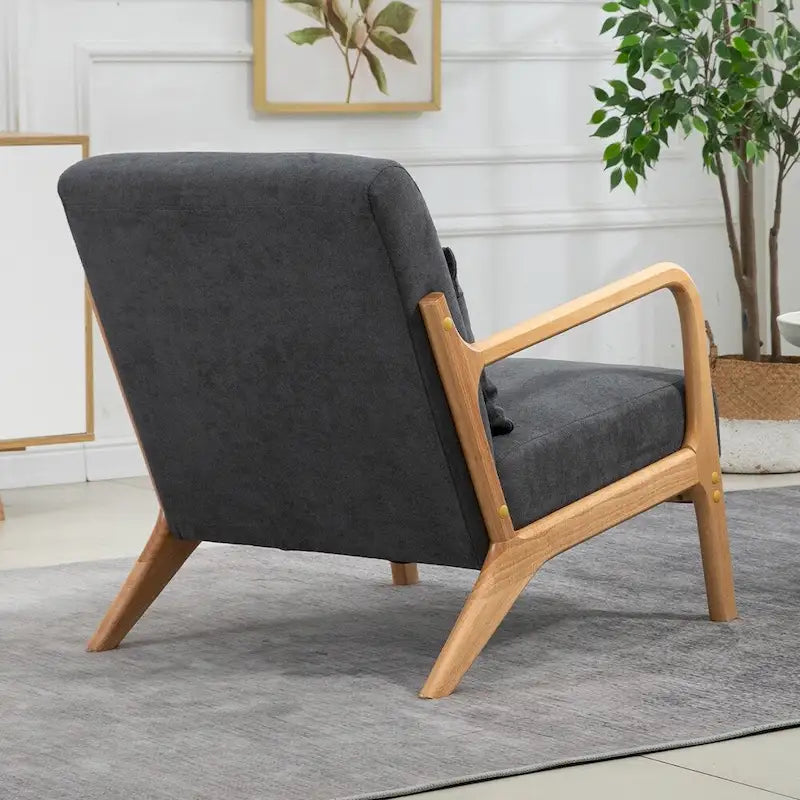 Fauteuil d'appoint en velours du milieu du siècle avec coussin lombaire