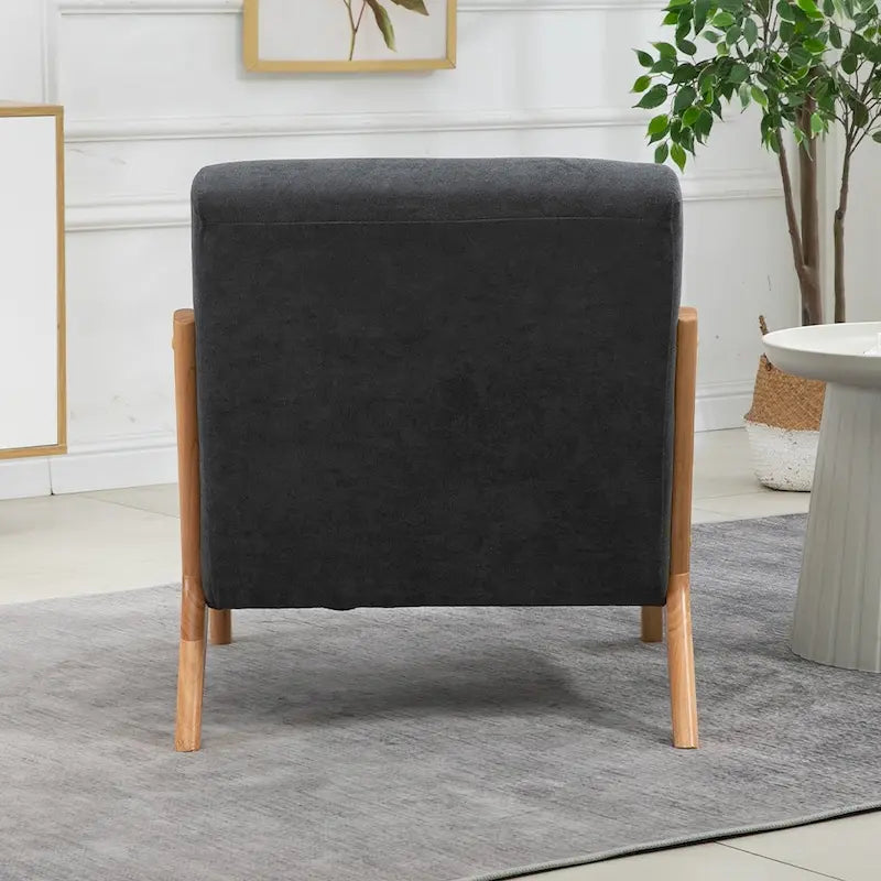Fauteuil d'appoint en velours du milieu du siècle avec coussin lombaire