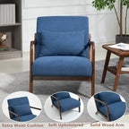 Fauteuil d'appoint en velours du milieu du siècle avec coussin lombaire