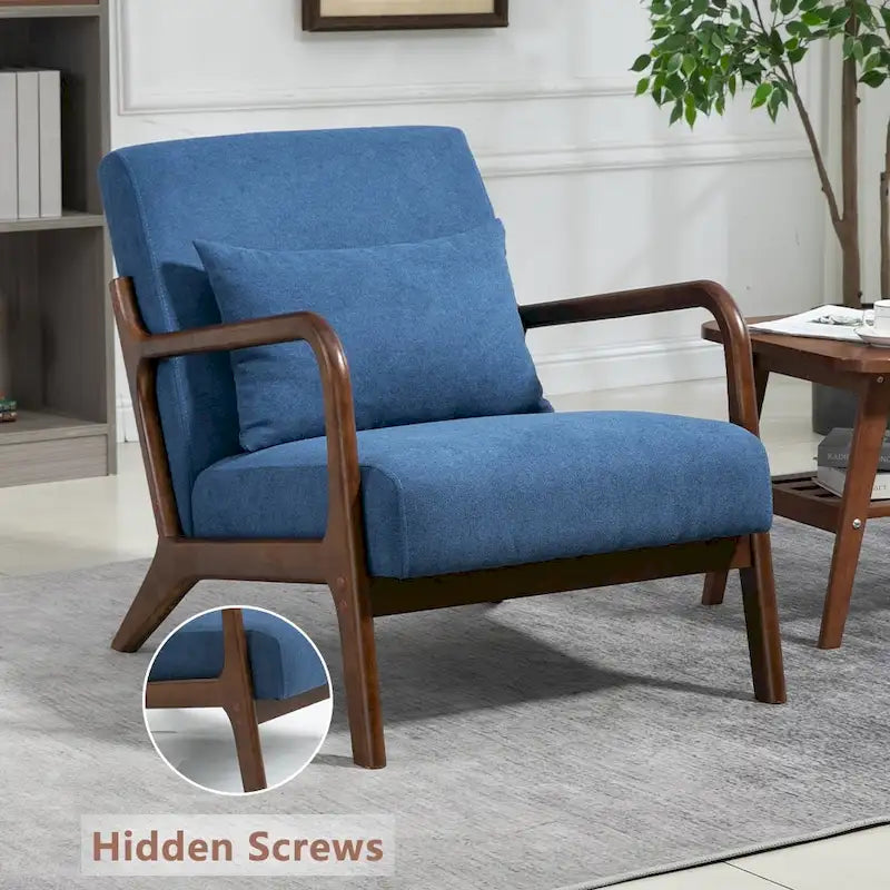 Fauteuil d'appoint en velours du milieu du siècle avec coussin lombaire
