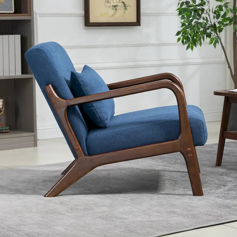 Fauteuil d'appoint en velours du milieu du siècle avec coussin lombaire