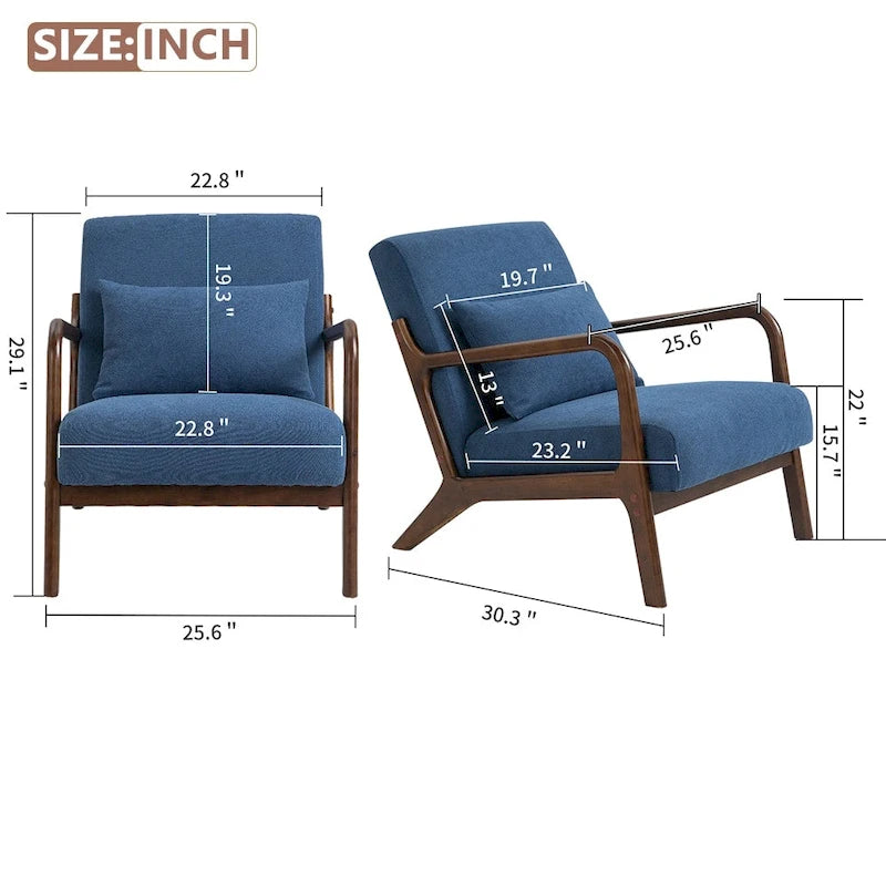 Fauteuil d'appoint en velours du milieu du siècle avec coussin lombaire
