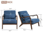 Fauteuil d'appoint en velours du milieu du siècle avec coussin lombaire