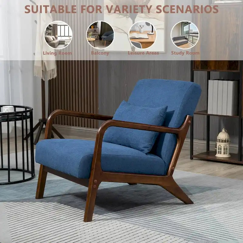 Fauteuil d'appoint en velours du milieu du siècle avec coussin lombaire