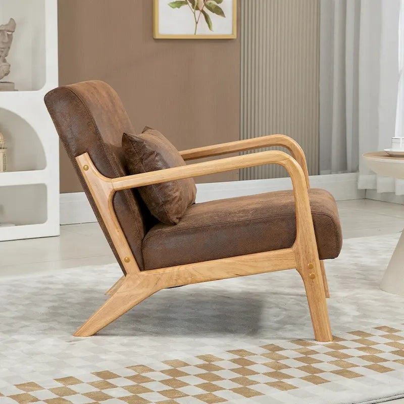 Fauteuil d'appoint en velours du milieu du siècle avec coussin lombaire