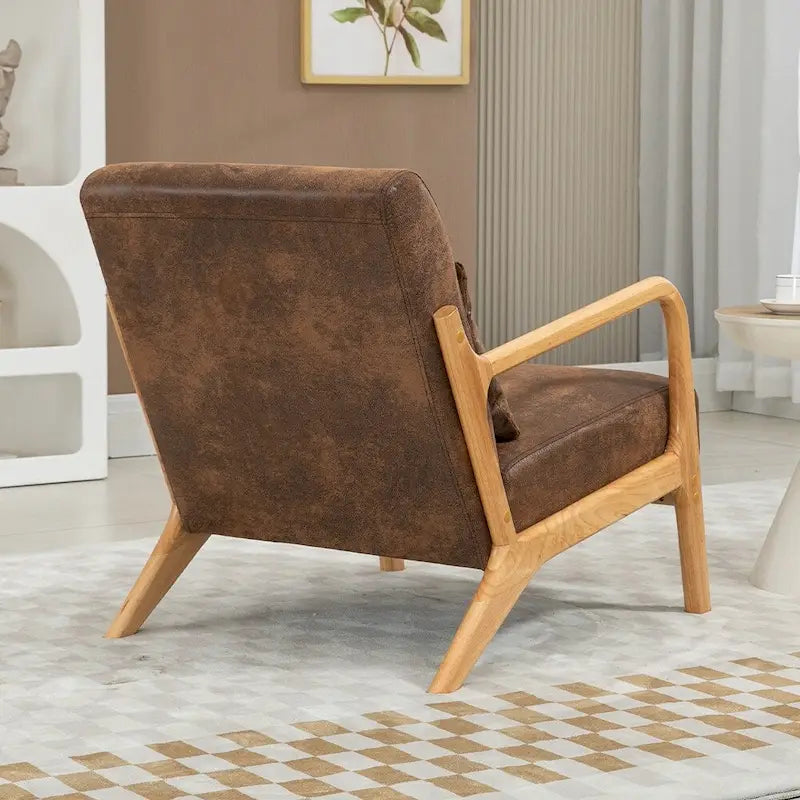 Fauteuil d'appoint en velours du milieu du siècle avec coussin lombaire