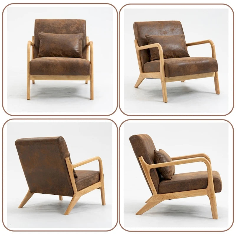 Fauteuil d'appoint en velours du milieu du siècle avec coussin lombaire