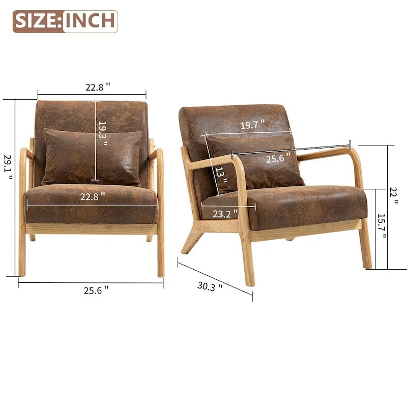 Fauteuil d'appoint en velours du milieu du siècle avec coussin lombaire