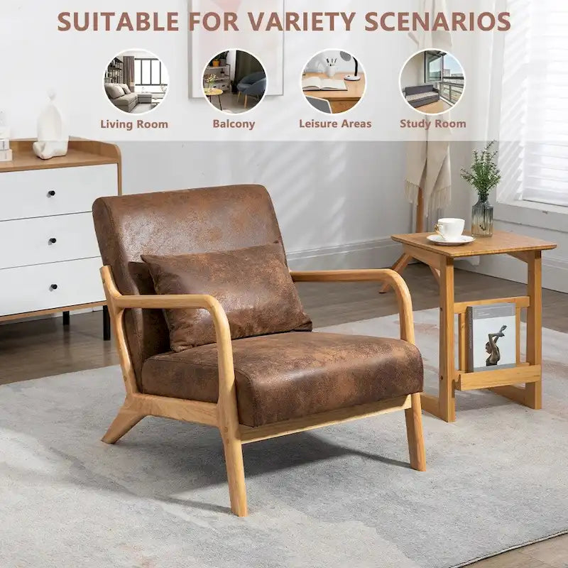 Fauteuil d'appoint en velours du milieu du siècle avec coussin lombaire